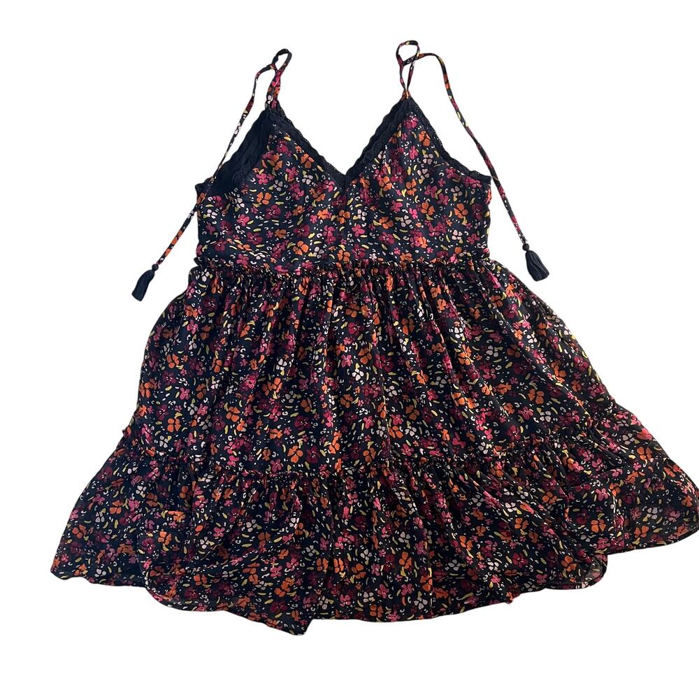 Patrons of Peace Floral Black Mini Dress – Size M